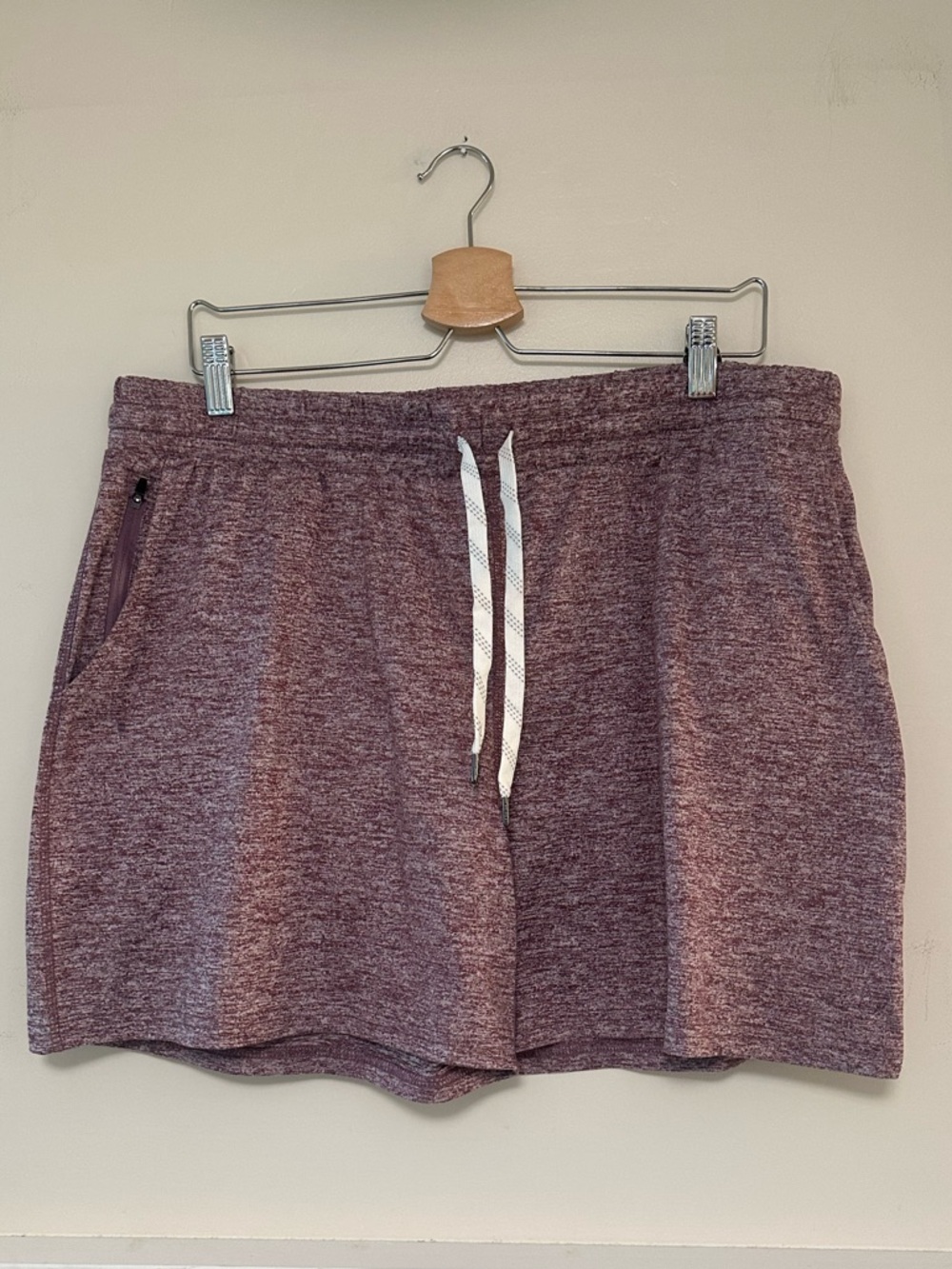 Pacific Trail Marled Drawstring Shorts - Plum Heather
